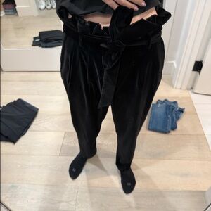 Alice + Olivia Black Velvet Trousers